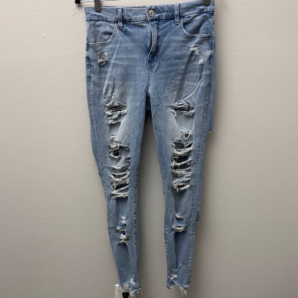 AE distressed curvy hi rise jegging